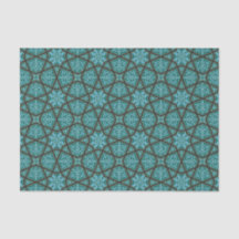 Egyptian arabic geometric in vintage blue and grey
