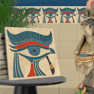 Egyptian Art Deco Eye Of Horus Ceramic Tile
