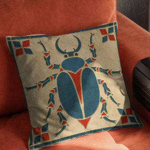 Egyptian Art Deco Scarab Beetle Cushion