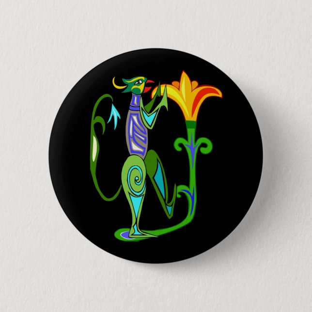 Egyptian Art Deco With A Lotus Flower Button (Front)