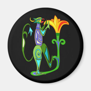 Egyptian Art Deco With A Lotus Flower Magnet