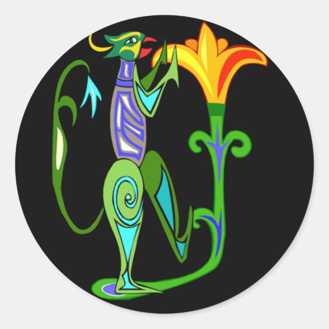 Egyptian Art Deco With A Lotus Flower Sticker (Front)