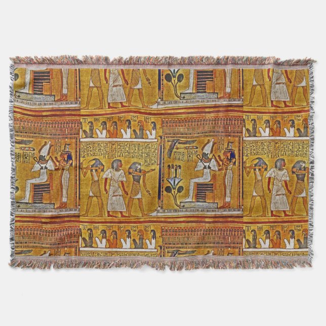 Egyptian Art Throw Blanket (Front)