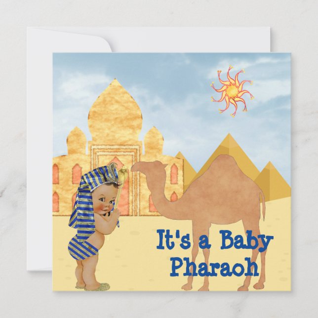Egyptian Baby Shower Invitation with Vintage Baby (Front)