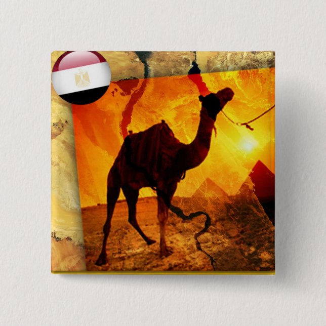 Egyptian camel 15 cm square badge (Front)