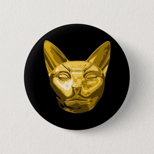 Egyptian Cat Bast 6 Cm Round Badge (Front)