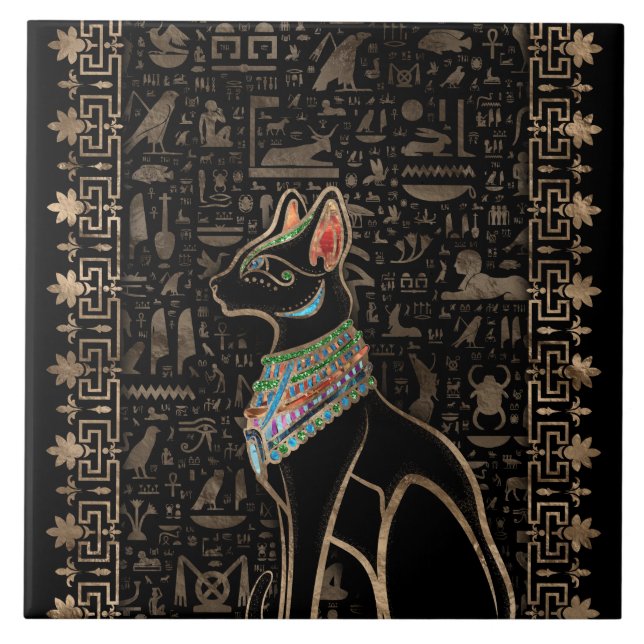 Egyptian Cat - Bastet Ceramic Tile (Front)