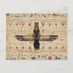 Egyptian Cat - Bastet on papyrus Postcard