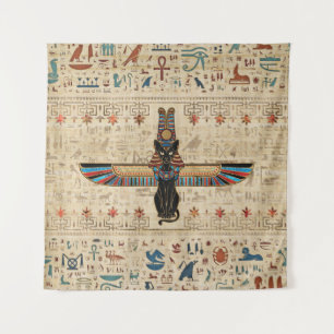 Egyptian Cat - Bastet on papyrus Tapestry