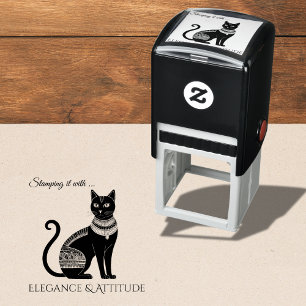 Egyptian Cat Elegance and Attitude Self-inking Stamp