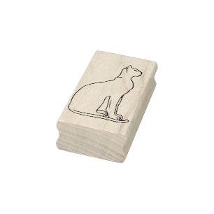 egyptian cat god art stamp