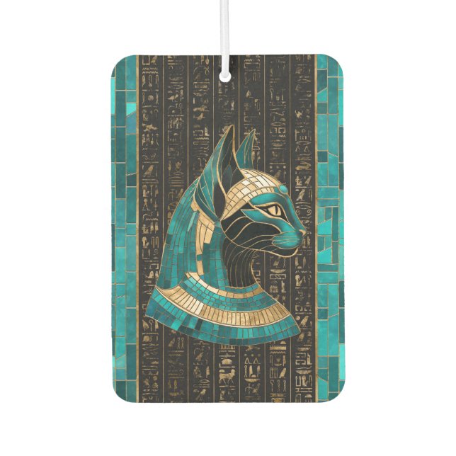 Egyptian Cat Goddess Bastet -Mosaic Art Car Air Freshener (Front)