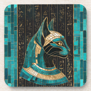 Egyptian Cat Goddess Bastet -Mosaic Art Coaster