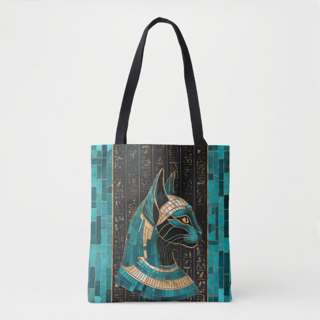 Egyptian Cat Goddess Bastet -Mosaic Art Tote Bag (Front)