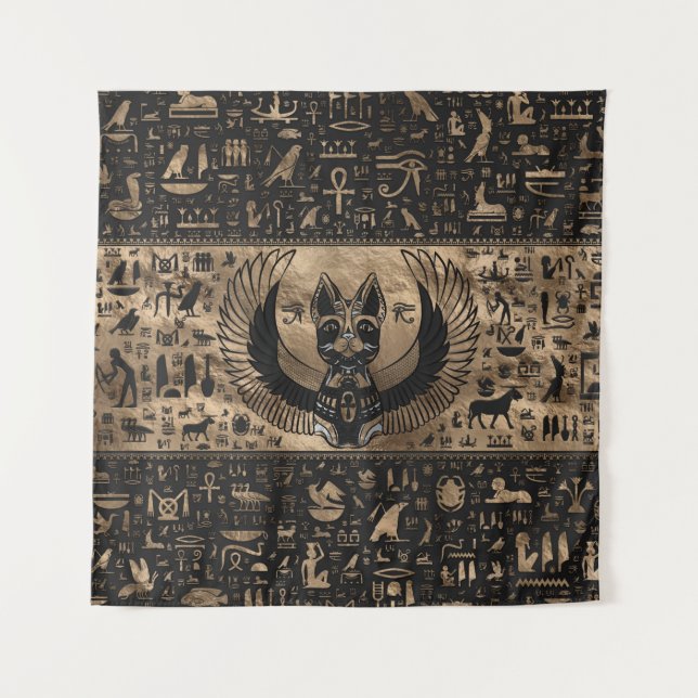 Egyptian Cat Goddess Bastet Tapestry (Front)
