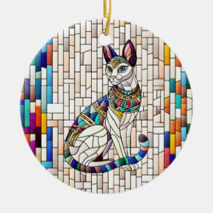 Egyptian Cat -Mosaic Art Ceramic Ornament