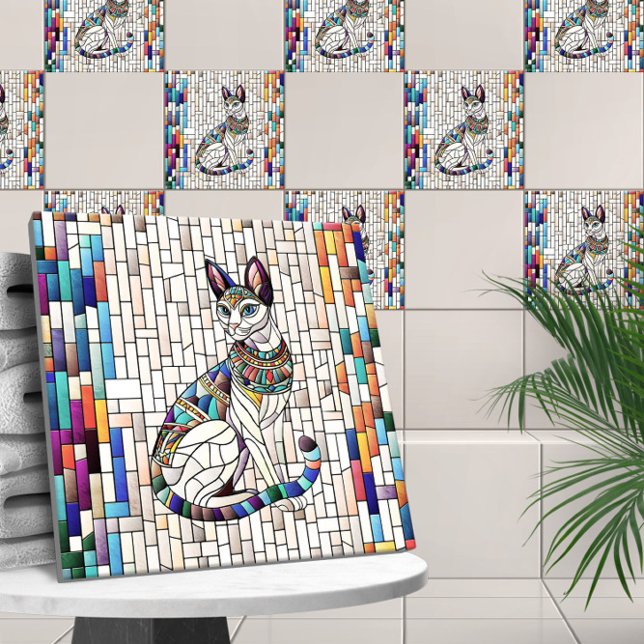 Egyptian Cat -Mosaic Art Ceramic Tile (Creator Uploaded)