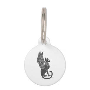 Egyptian cat with wings - Choose back color Pet Tag