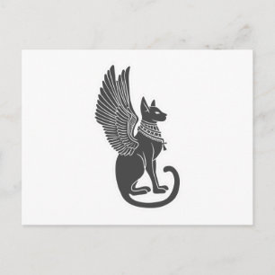 Egyptian cat with wings - Choose back colour Postcard