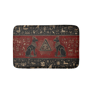 Egyptian Cats and Eye of Horus Bath Mat