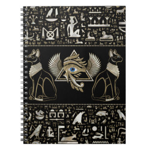 Egyptian Cats and Eye of Horus Notebook