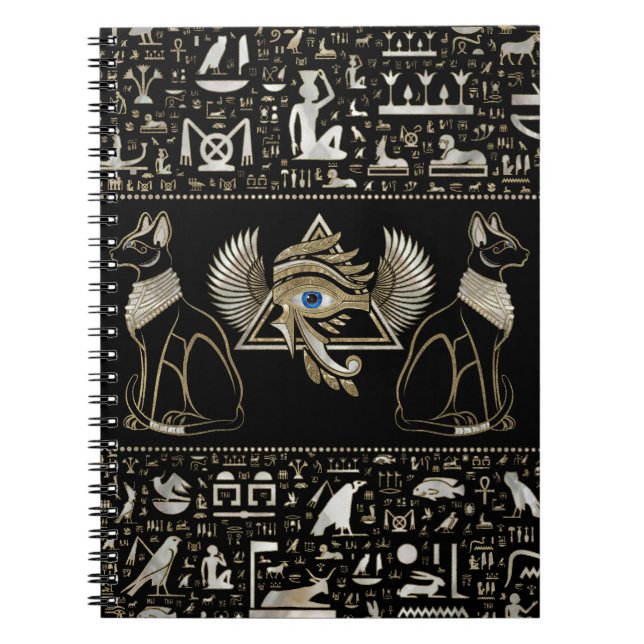 Egyptian Cats and Eye of Horus Notebook (Front)
