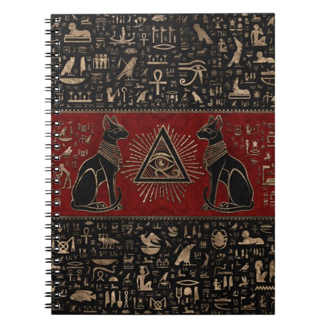 Egyptian Cats and Eye of Horus Notebook (Front)
