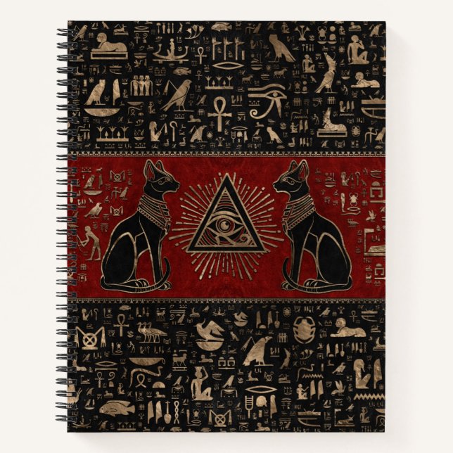 Egyptian Cats and Eye of Horus Notebook (Front)