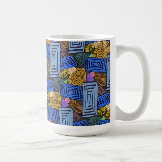 "Egyptian Coils" Tiled Abstract Design Mug (Right)