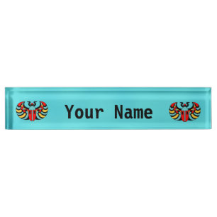 Egyptian Colourful Bold Vibrant Scarab Beetle Nameplate