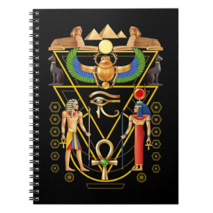 Egyptian Culture Scarab Artefact Ankh Horus Eye Notebook