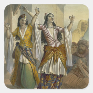 Egyptian Dancing Girls Performing the Ghawazi at R Square Sticker