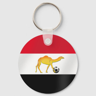 Egyptian desert camel soccer ball flag key ring