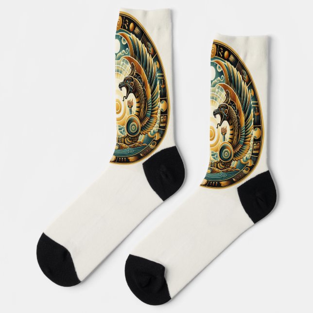 Egyptian Dragons Circle  Socks (Left)