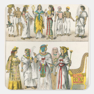 Egyptian Dress, from 'Trachten der Voelker' Square Sticker