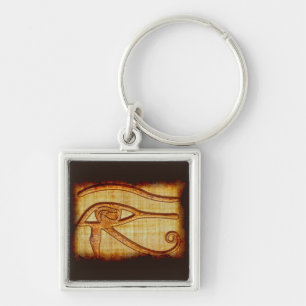 Egyptian Eye of Horus Ancient Papyrus-effect Art Key Ring