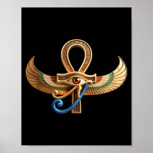 Egyptian eye of horus ankh egypt archaeologist  poster