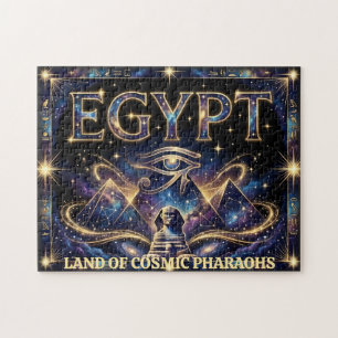 Egyptian Eye of Horus Cosmic Pyramid Art Jigsaw Puzzle