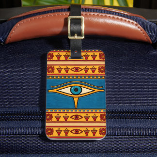 Egyptian Eye of Horus, Eye of Ra Egypt Deity Luggage Tag