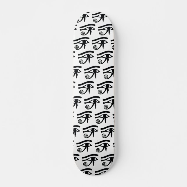 Egyptian Eye of Horus Hieroglyphic Pattern Skateboard (Front)