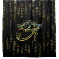 Egyptian Eye of Horus on hieroglyphics and marble