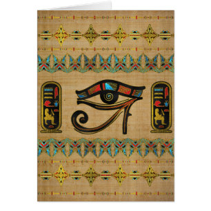 Egyptian Eye of Horus Ornament on papyrus