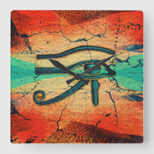 Egyptian Eye of Horus - Ra Square Wall Clock