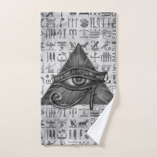 Egyptian Eye of Horus - Wadjet Digital Art Bath Towel Set