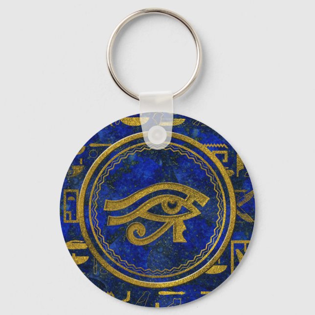 Egyptian Eye of Horus - Wadjet Lapis Lazuli Key Ring (Front)