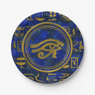 Egyptian Eye of Horus - Wadjet Lapis Lazuli Paper Plate
