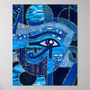 Egyptian Eye of Horus - Wadjet - Mixed Textures Poster