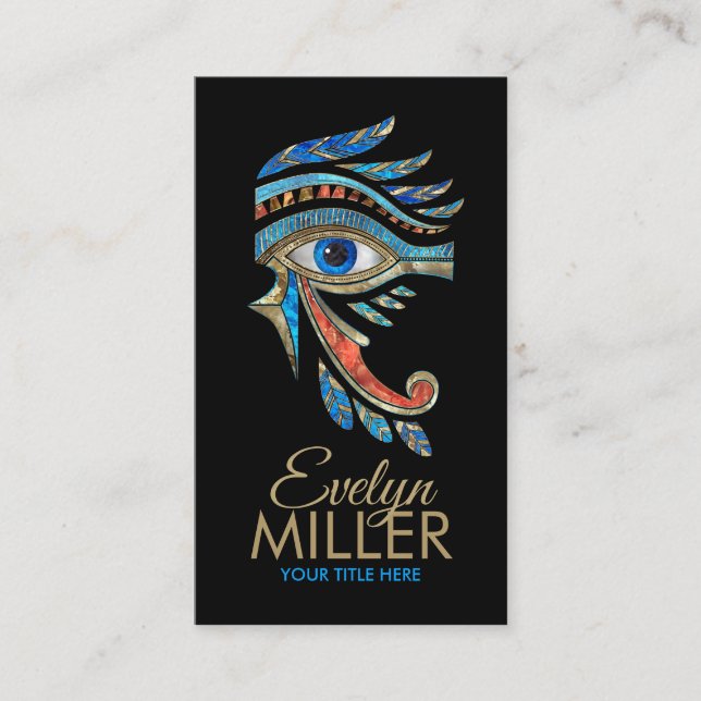 Egyptian Eye of Horus - Wadjet Ornament Business Card (Front)