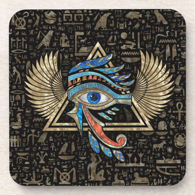 Egyptian Eye of Horus - Wadjet Ornament Coaster (Front)