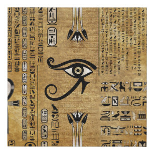 Egyptian Eye of Horus - Wadjet Ornament Faux Canvas Print